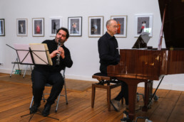 Jascha Nemtsov (Klavier) und Nur Ben Shalom (Klarinette), 1. Musik-Werkstatt der Ephraim Veitel Stiftung, Foto: Matthias Reichelt