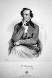 Giacomo Meyerbeer Lithographie von Josef Kriehuber 1847